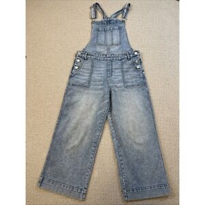 Vintage Jordache Wide Leg Denim Bib Overalls Girls Size XXL 18 Blue Pockets 90's